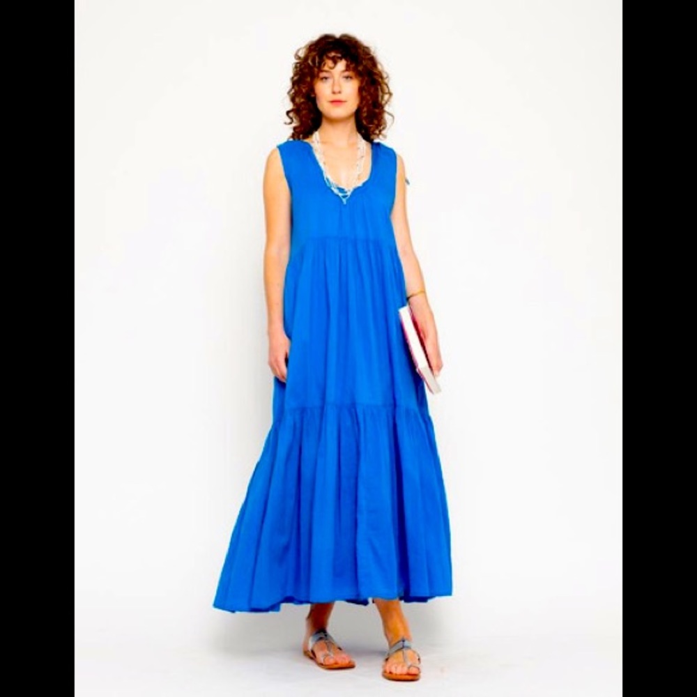 MATTA Circe slip dress in blue, size large